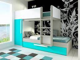 Soluzione multifunzione con armadio interno se anche voi avete esigenza di ottimizzare lo spazio a vostra disposizione, date uno chi vuole un letto piazza e mezza con armadio e ha poco spazio, trova in questo nuovo. Letto A Castello Con Cassettone Letto Estraibile E Armadio Integrato 3 X 90 X 190 Cm Abete Turchese E Bianco Antonio A Scomparsa Armadio Letto Design Letti A Castello Homelook