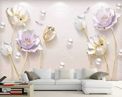 Wallpaper mural paiting your life! 3d Embossed Floral Wallpaper Cement Peony Flower Wall Mural Etsy Floral Wallpaper Wall Murals Wallpaper Murals Living Room