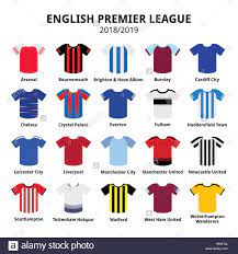 Durchsuche die ganze liste für fifa 17 heim und auswärts trikots bei futwiz. Die Englische Premier League Kits 2018 2019 Fussball Oder Fussball Trikots Symbole Aus England 18 19 Kits Gesetzt Vector Icons Set Sport Shirts Fussball Lea Stock Vektorgrafik Alamy
