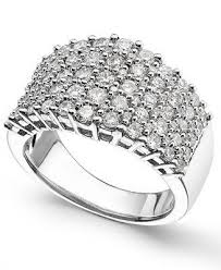 Macy S Diamond Multi Row Ring 2 Ct T W In 14k White Gold Reviews Rings Jewelry Watches Macy S Jewelry White Gold Diamond