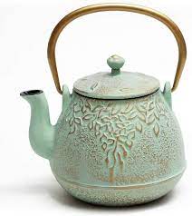 Toptier Cast Iron Infuser Enameled Interior Tea Pot Kettle 22 Ounce