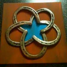Glued Horseshoes Together With Jb Weld Then Put Them On Painted Canvas Horseshoe Crafts Country Crafts Crafts To Make