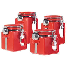 Enjoy free shipping & browse our great selection of kitchen storage & organization, canister sets, canisters and more! Oggi Ceramic 4pc Ez Grip Airtight Canister Set Red Target