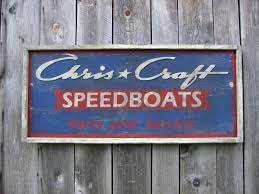 The text and border are hand painted with imitation gold a unique sign made just for you! Vintage Sign Works Works For Sale Chris Craft Boats Vintage Vintage Signs Chris Craft Boats
