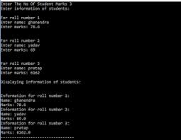 C Program To Store Students Information Of Using Structure In C Programming With C C Java Student Information Student Structure In C