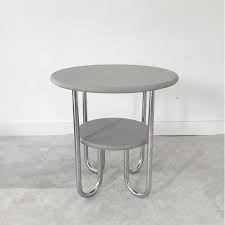 Bauhaus nightstand, steeltube and black lacquer, germany circa 1930. Vintage Side Table In Bauhaus Style Design Market