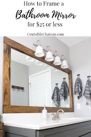 Mirrors are commonly used to make the room seem bigger and lighter as well. How To Frame A Builder Grade Bathroom Mirror For 25 Or Less Bathroom Mirrors Diy Bathroom Mirror Frame Bathroom Renovation Diy