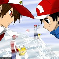 Trainer Red Wallpaper Posted By Ryan Sellers A trainer checks his nearby radar while gengar emerges, eyes glowing red, from the ghostly bowels of an ancient pokémon tree. trainer red wallpaper posted by ryan