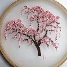 Cherry Blossom Hand Embroidery Hoop Art Pdf Pattern With Instructions Digital Download Hand Embroidery Patterns Flowers Embroidery Hoop Art Hand Embroidery