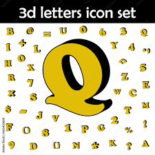 Let's learn about the words starting with q. Letter Q Alphabet 3d Icon 3d Words Letters Icons Universal Set For Web And Mobile Stock Vector Adobe Stock