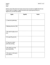 Preterite Versus Imperfect Sentence Matching Game And Worksheet High School Spanish Classroom Spanish Sentences Spanish Students