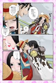 Luffy acorda em fúria buscando por ace, jinbe explica a luffy que ace não está mais entre eles. Luffy X Hancock 02 By Chiyomaru On Deviantart Luffy And Hancock Manga Anime One Piece Luffy