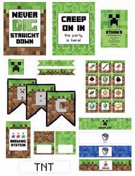 Plus, there's a free printable minecraft party set at the end of the post. Minecraft Birthday Party With Free Printables Elva M Design Studio