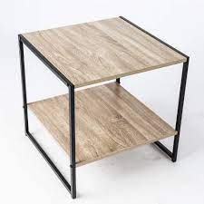 Mixed materials come together to deliver a rustic personality full of dynamic details. China Small Side End Coffee Table Industrial Black Metal Frame China Side Table Grey Nest Of Tables