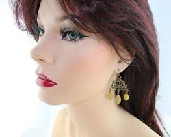 Stephen Dweck Citrine Dangle Brass Earrings