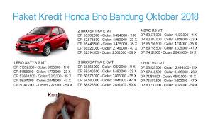 Pilih tenor 1 tahun 2 tahun 3 tahun 4 tahun 5 tahun. Tabel Kredit Honda Brio Bandung Dp Cicilan 2021 085317979293