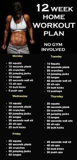 12 Week Home Workout Plan 8 Week Workout Plan Weekly Workout Plans At Home Workout Plan