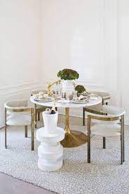Marble Brass Home Decor Guide Domino White Dining Room Sets Dining Room Design Dining Room Decor