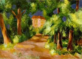 La Maison Rouge Dans Le Parc Huile Sur Toile De August Macke En Reproduction Imprimee Ou Copie Peinte A L Huile Sur Toile Auguste Macke Huile Sur Toile Toile Peinte A