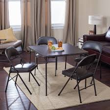 Meco Sudden Comfort Deluxe Double Padded Chair And Back 5 Piece Card Table Set Cin Www Hayneedle Game Room Chairs Table And Chair Sets Table And Chairs
