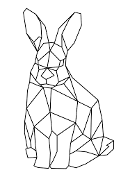 Personalized coloring page, design #5 teddy bear. Printable Geometric Rabbit Coloring Page