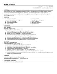 salon manager resume examples