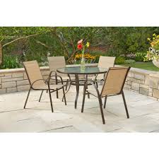 Hampton Bay Mix And Match Stackable Sling Outdoor Dining Chair In Cafe Fcs00015j W The Home Depot Outdoor Dining Chairs Transitional Living Room Design Outdoor Furniture Sets