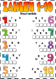 I know it probably seems strange to read that word in a title on my blog, seeing that i really don't make or use a ton. Zahlen 1 10 Unscramble Interactive Worksheet Learning German Worksheets Learn German German Language Learning