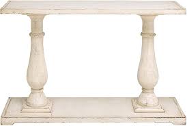 It's crafted from solid pine wood and veneers that give it a beautiful, natural wood grain, with a double turned pedestal base. Amazon Com Deco 79 Rectangular Antique White Wood Console Table With Carved Base 48 X 32 Home Kitchen