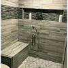 We also love how the dark tile in the shower perfectly matches the dark floor in the rest of the bathroom. 3