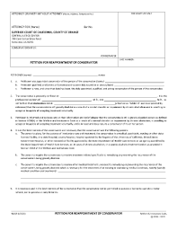 Fill out, securely sign, print or email your conservatorship forms california instantly with signnow. Fillable Online Occourts Petition For Reappointment As Conservator Form Fax Email Print Pdffiller