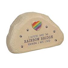 The grave markers arrived yesterday. Buy Grasslands Road Rainbow Bridge Pet Memorial Stone At Chewy Com Free Shipping And The Best Customer Pet Memorial Stones Memorial Stones Rainbow Bridge Dog