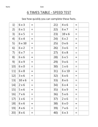 6 Times Table Worksheets Printable Times Tables Worksheets