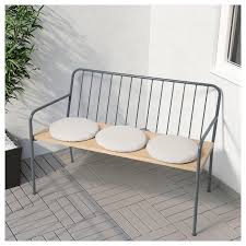 Prastholm Bank Mit Ruckenlehne Aussen Grau Ikea Deutschland Ikea Outdoor Gartenbank Metall Ikea