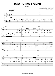 how to save a life sheet music the fray sheet music clarinet sheet music piano sheet music free