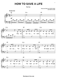The second single, and title track from the fray's debut album. How To Save A Life Sheet Music The Fray Sheet Music Sheet Music Direct Piano Sheet Music Free