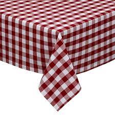 This tablecloth pattern causes the consequent red and white splatters to be less noticeable and therefore more aesthetically pleasing to the diners. Wine And White Cotton Rich Checkered Kitchen Dining Room Tablecloth Gingham Plaid Design Walmart Com Walmart Com