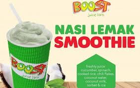 Malaysian nasi lemak is the definitely of heavenly food. Boost Perkenal Smoothie Nasi Lemak Dengan Sambal