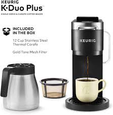 The perfect brewer for any occasion. Black Keurig K Duo Plus Coffee Maker Single Serve And 12 Cup Carafe Drip Coffee Brewer Compatible With K Cup Pods And Ground Coffee Kitchen Dining Home Urbytus Com
