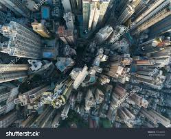 Top View Of Building In A City Aerial View Skyscrapers Flying By Drone Of Hong Kong City With Development Buildings Aerial Photography Drone City Skyscraper