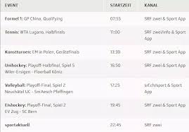 Wir zeigen hochwertige dokumentationen und reportagen aus der schweiz. Srfgp Programm In Der Ubersicht Das Lauft Am Samstag Bei Srf Sport Srfhockey