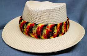 Feather Hat Band Humu Papa Lei Hulu Yellow Gold Black Red Goose Feather Hat Feather Hat Band