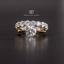 Lovely Wedding Band Set 18k Yellow Gold Dbk Signature Solitaire Setting With An Wedding Rings Solitaire Diamond Wedding Bands Round Solitaire Engagement Ring