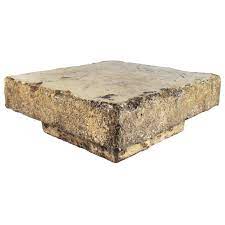 Stone coffee table target stone veneer transitional decor faux stone cocktail tables leather sofa contemporary furniture decoration. Square Faux Chiseled Stone Cocktail Table By Silas Seandel For Sale At 1stdibs