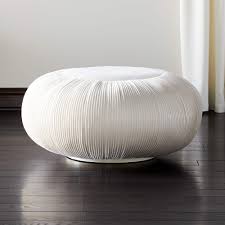 Dense pellet fill is substantial for seat/ottoman duty. Pleat Pouf Ottoman Reviews Cb2