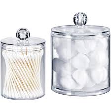Shop our bathroom apothecary jars selection from the world's finest dealers on 1stdibs. Qtip Dispenser Holder Bathroom Vanity Organizer Apothecary Jars Canister Set For Cotton Ball Cotton Swab Q Tips Cotton Rounds Bath Salts Premium Quality Plastic Acrylic Clear 2 Pack 10 Oz 20 Oz Storn Trap