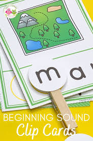 Beginning Sound Clip Cards In 2020 Beginning Sounds Clip Cards Early Literacy Activities