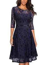 Miusol Women S Vintage Floral Lace Cocktail Evening Party Dress In 2020 Women Lace Dress Floral Mesh Dress Half Sleeve Dresses