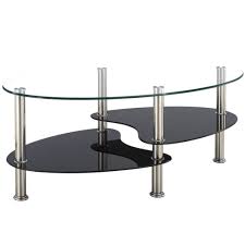 Accent your living room with a coffee, console, sofa or end table. Oval Clear And Black Glass Coffee Table Dining Glass Furniture