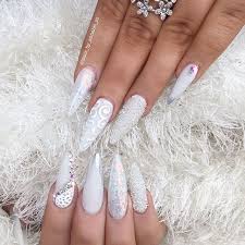 Ice Queen Nails Bride Nails White Stiletto Nails Wedding Nails